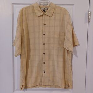 Tommy Bahama Button Down Shirt Men L 100% Silk Mint Condition